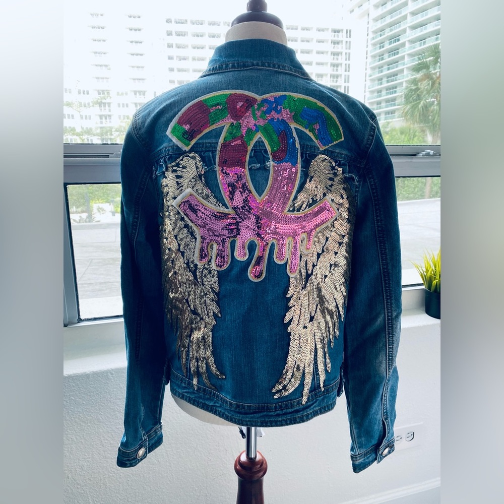 Custom made jean jacket S/M